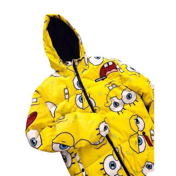 Members Only x Nickelodeon Men's Small Spongebob Puffer Jacket Hooded Full Zip - Picture 8 of 11